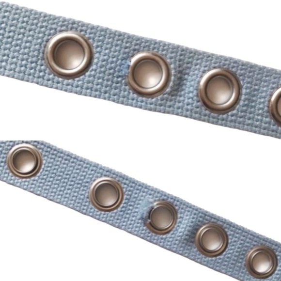 Woven Canvas Grommet Belt Blue Large - Picture 6 of 10